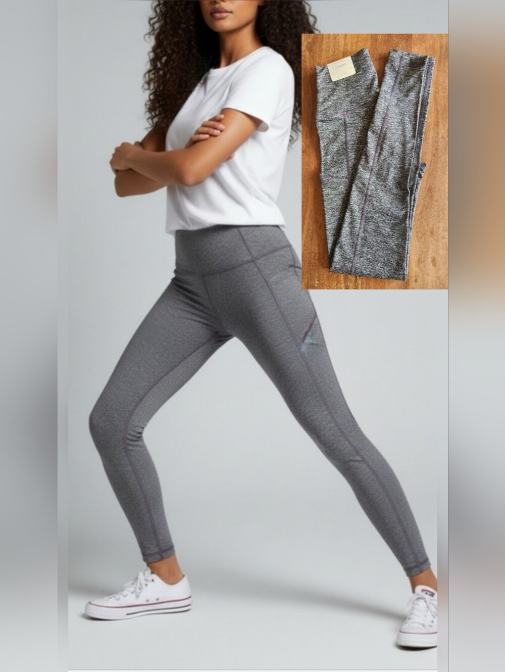 Offline NWT Chill Play Move Heather Gray High-Waisted Leggings S